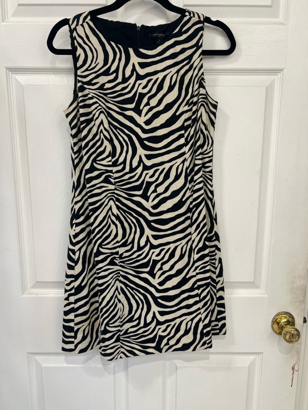 Banana Republic Black & White Zebra Print Mini Dress